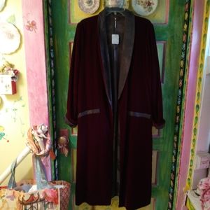 Free People Wine Velvet Duster/Coat